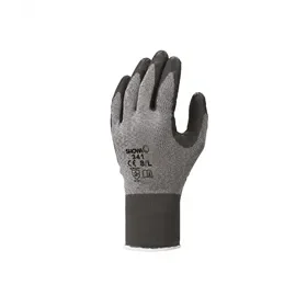 Showa 341 Werkhandschoen Latex Grijs/Zwart – Waterdicht & Ruwe Grip, Maat 9-XL