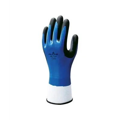 Showa 377 Werkhandschoenen Blauw/Zwart - Dubbel Nitrile Foam & Olieafstotend, Maat 8 (L)