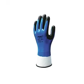 Showa 477 Winter Gloves Nitrile Blue/Black - Lined to -10°C & Oil-Resistant, Size 8-L Showa 477 Winterhandschoen Nitril Blauw/Zwart – Gevoerd tot -10°C & Olieafstotend, Maat 8-L