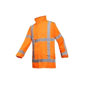 Sioen BOORNE 350A RWS Parka in Fluorescent Orange - Waterproof, Windproof & Lining-Compatible, Size 3XL Sioen BOORNE 350A RWS Parka Fluo Oranje - Waterdicht, Winddicht & Voeringcompatibel, Maat 3XL