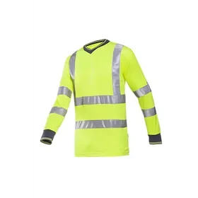 Sioen Bresso T-shirt Fluo Geel - Lange Mouw & Ademend Mesh - Maat L Sioen Bresso T-shirt Fluo Geel - Lange Mouw & Ademend Mesh - Maat L
