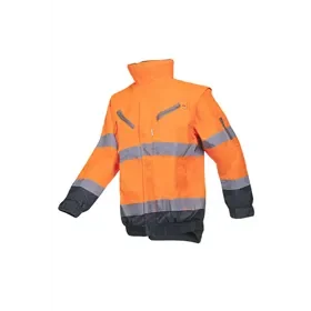 Sioen Campbell 364A Blouson Fluorescent Orange/Navy - Waterproof, with Detachable Fleece & Sleeves, Size M Sioen CAMPBELL 364A Blouson Fluo Oranje/Marine - Waterdicht, Met Afritsbare Fleece & Mouwen, Maat M