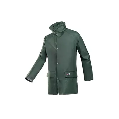 Sioen Dortmund Regenjas 4820 Groen/Kaki - Soepel, Waterdicht & Met Verborgen Kap - Maat 2XL