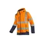 Sioen Fuller Softshelljas Fluo Oranje/Blauw - Waterdicht, Gevoerd & Met Kap - Maat S