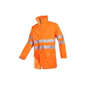 Sioen Kassel Fluorescent Orange Rain Jacket - Lightweight & Noiseless - Size L Sioen Kassel Regenjas Fluo Oranje - Lichtgewicht & Geluidsarm - Maat L