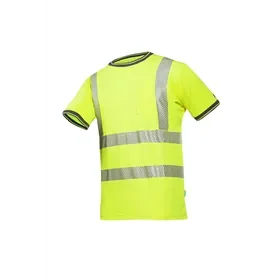 Sioen Rotella Fluorescent Yellow T-Shirt - Breathable, Antibacterial & UV Protective - Size XL Sioen Rotella T-shirt Fluo Geel - Ademend, Antibacterieel & UV-beschermend - Maat XL