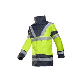 Sioen Skollfield 209A Parka Fluorescent Yellow/Navy - Waterproof, Lined & With Bodywarmer, Size M Sioen SKOLLFIELD 209A Parka Fluo Geel/Marine - Waterdicht, Gevoerd & Met Bodywarmer, Maat M
