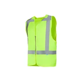 Sioen Solaka Safety Vest in Fluorescent Yellow - Reflective & Zippered - Size XL Sioen Solaka Veiligheidsgilet Fluo Geel - Reflecterend & Met Ritssluiting - Maat XL