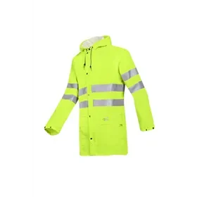 Sioen Unzen High-Visibility Yellow Rain Jacket - Lightweight, Waterproof & Breathable - Size XL Sioen Unzen Regenjas Fluo Geel - Lichtgewicht, Waterdicht & Ademend - Maat XL